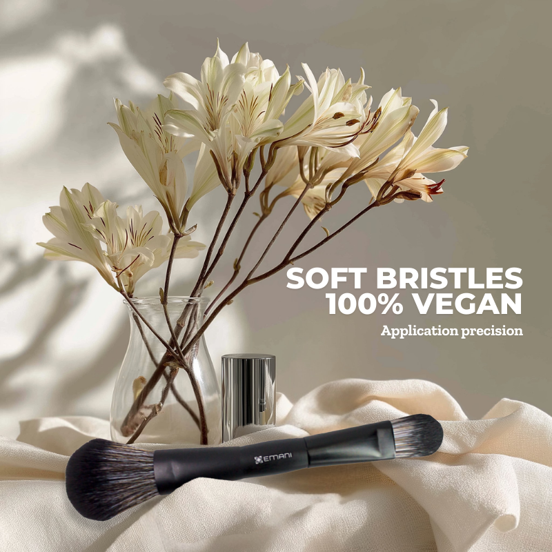 duo foundation brush with makeup powder 