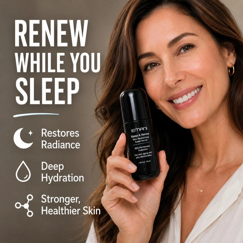 Before and after Sleep & Renew Serum