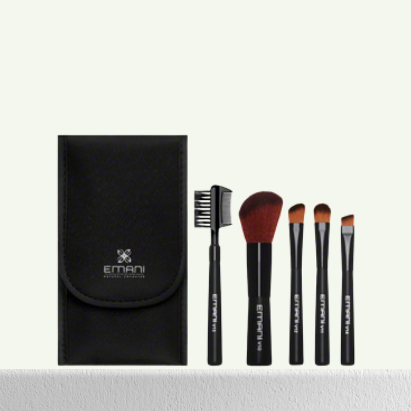 EMANI - Travel Brush Set - Precision Makeup Brushes for On-The-Go