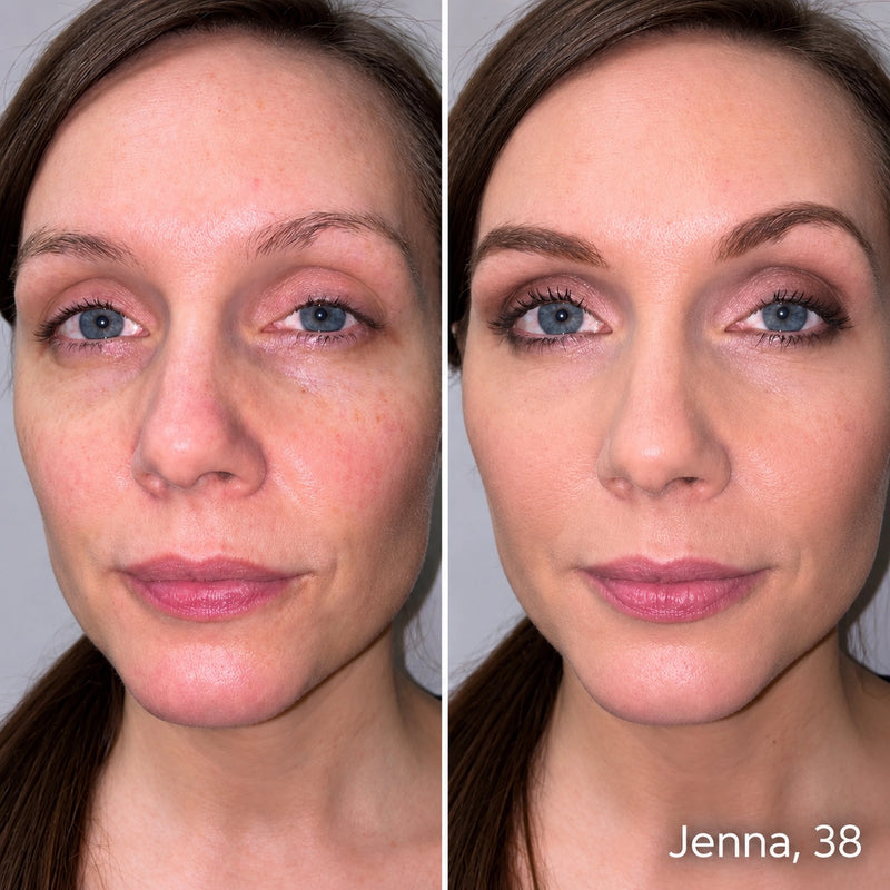 Before and after Flawless Matte Foundation