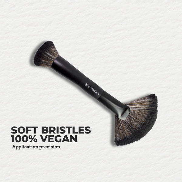 EMANI - Duo Fan Brush - Precision Makeup Tool