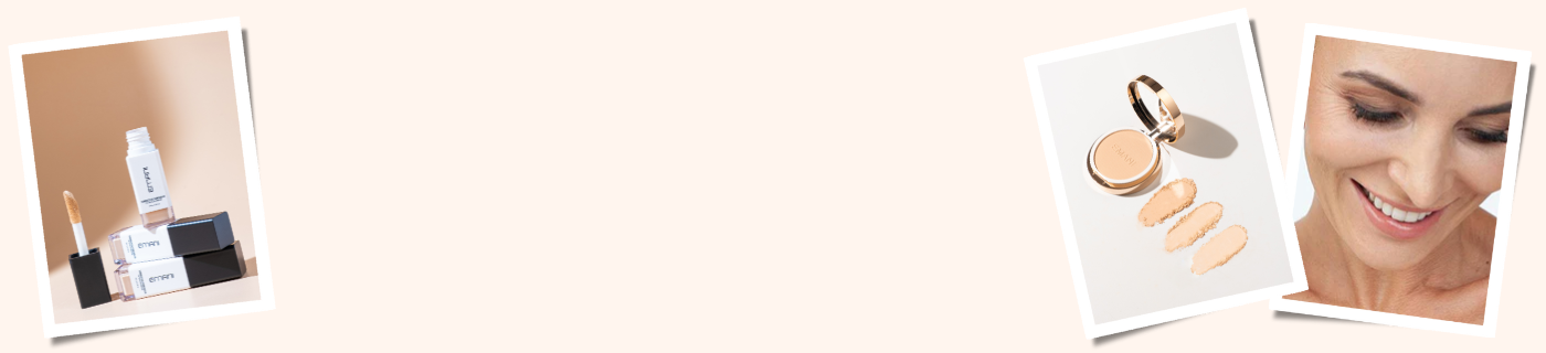 Emani vegan cosmetics collection featuring Corrective Concealer and Pressed Foundation for flawless, full coverage with a natural finish. Ideal for brightening skin and concealing imperfections, offering buildable coverage for all skin types.